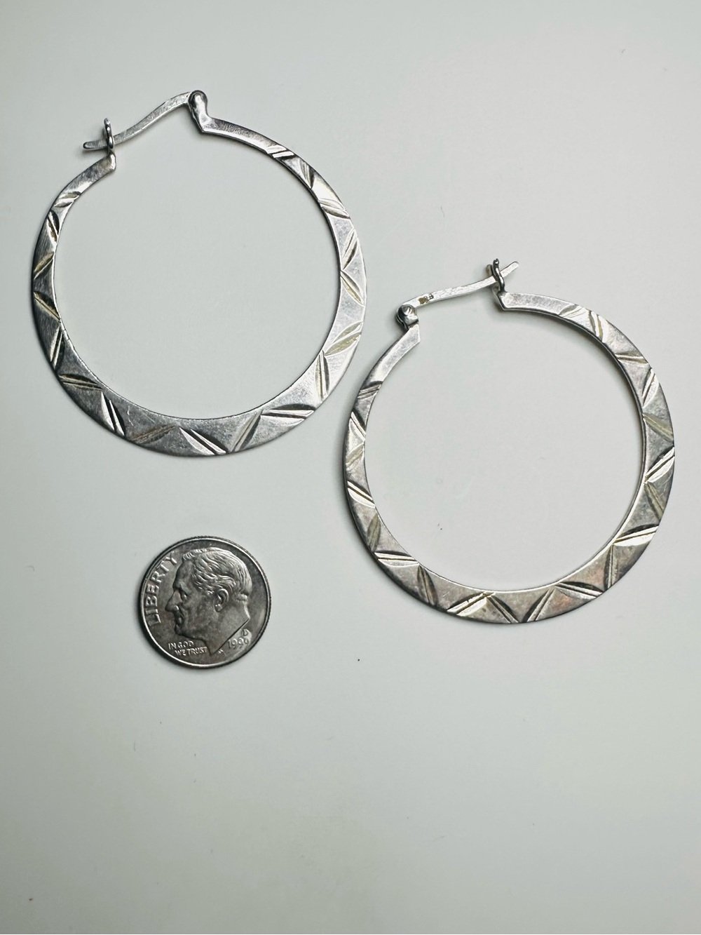 Diamond Cut Hoops 925 Sterling Silver